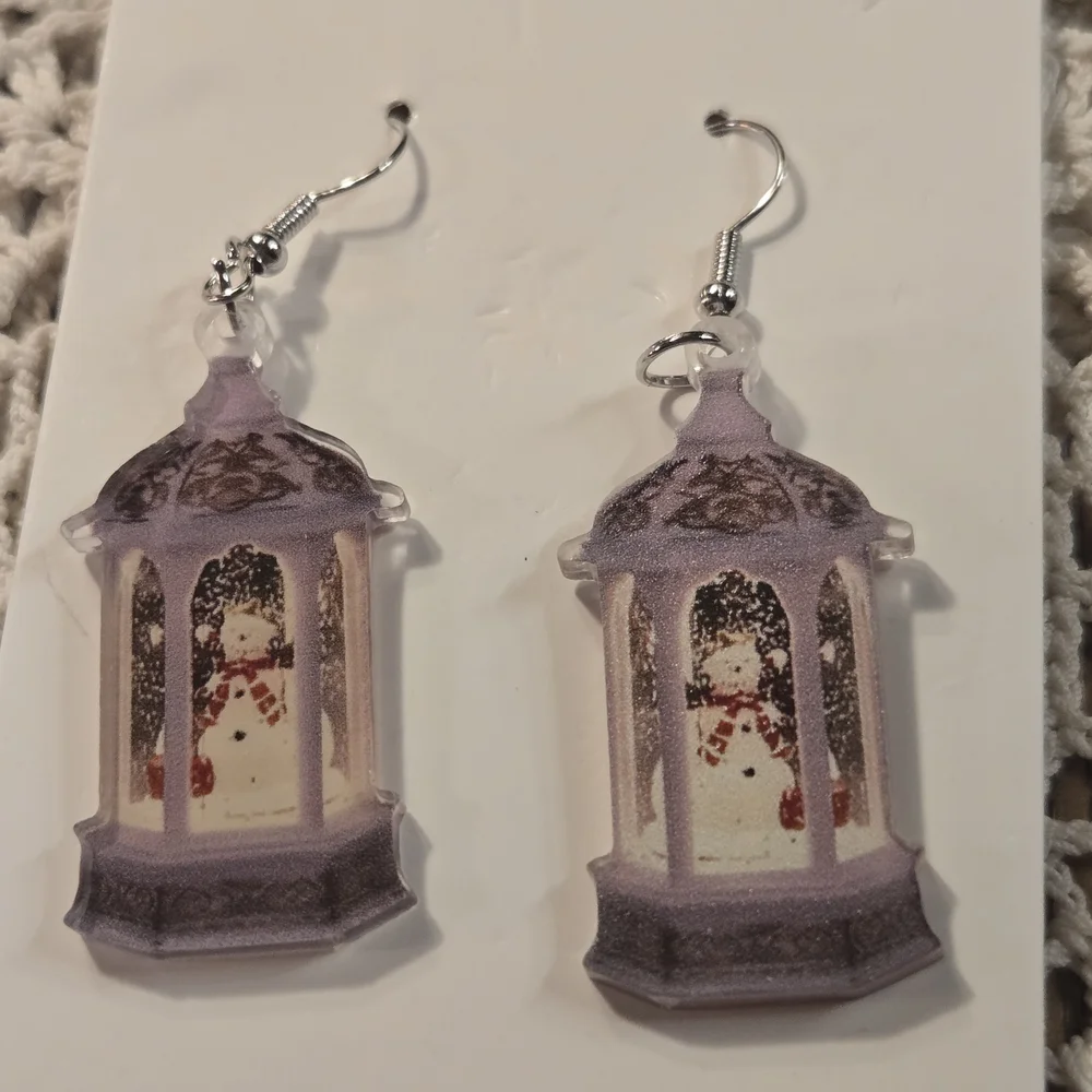 Festive Snowman Lantern Earrings
